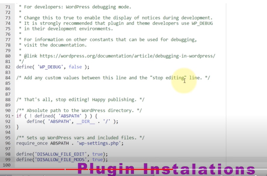 Plugin Install code